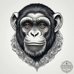 Tattoo sketch chimpanzee, artistic tattoo ske... - эскиз тату (№1756585798_0, 30.08.2025 20:29) — tattoo-photo.ru