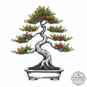 Tattoo sketch bonsai tree on a table, tattoo... - эскиз тату (№1756586192_0, 30.08.2025 20:36) — tattoo-photo.ru