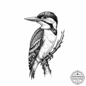 Tattoo sketch woodpecker - эскиз тату (№1756586388_0, 30.08.2025 20:39) — tattoo-photo.ru