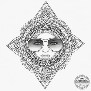 Tattoo sketch sunglasses with a reflection, t... - эскиз тату (№1756589778_0, 30.08.2025 21:36) — tattoo-photo.ru