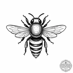 Tattoo sketch bee, ink illustration for tatto... - эскиз тату (№1756590573_0, 30.08.2025 21:49) — tattoo-photo.ru