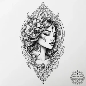 Tattoo sketch oasis, tattoo drawing outline,... - эскиз тату (№1756591401_0, 30.08.2025 22:03) — tattoo-photo.ru