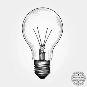 Tattoo sketch lamp with a glowing lightbulb - эскиз тату (№1756592199_0, 30.08.2025 22:16) — tattoo-photo.ru