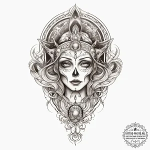 Tattoo sketch cosmic ghost, artistic tattoo s... - эскиз тату (№1756593615_0, 30.08.2025 22:40) — tattoo-photo.ru