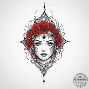 Tattoo sketch red - эскиз тату (№1756595222_0, 30.08.2025 23:07) — tattoo-photo.ru
