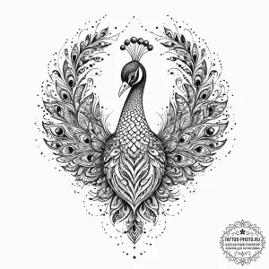 Tattoo sketch peacock tattoo, concept art for... - эскиз тату (№1756595831_0, 30.08.2025 23:17) — tattoo-photo.ru