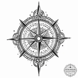 Tattoo sketch trash polka компас, tattoo flas... - эскиз тату (№1756596028_0, 30.08.2025 23:20) — tattoo-photo.ru