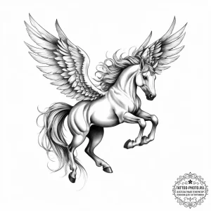 Tattoo sketch pegasus tattoo - эскиз тату (№1756598651_0, 31.08.2025 00:04) — tattoo-photo.ru