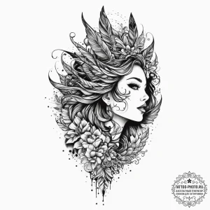 Tattoo sketch siren tattoo, tattoo flash shee... - эскиз тату (№1756599059_0, 31.08.2025 00:10) — tattoo-photo.ru