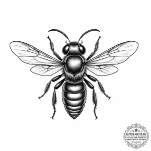 Tattoo sketch hornet - эскиз тату (№1756606116_0, 31.08.2025 02:08) — tattoo-photo.ru