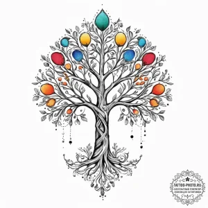 Tattoo sketch dotwork дерево из точек, artist... - эскиз тату (№1756607341_0, 31.08.2025 02:29) — tattoo-photo.ru