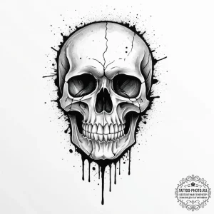 Tattoo sketch realistic череп, concept art fo... - эскиз тату (№1756608350_0, 31.08.2025 02:45) — tattoo-photo.ru