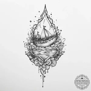 Tattoo sketch water - эскиз тату (№1756608755_0, 31.08.2025 02:52) — tattoo-photo.ru