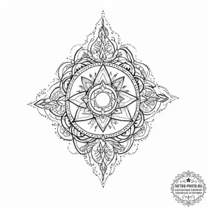 Tattoo sketch slavic embroidery pattern with... - эскиз тату (№1756609156_0, 31.08.2025 02:59) — tattoo-photo.ru
