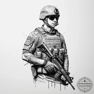 Tattoo sketch soldier with a pencil, tattoo s... - эскиз тату (№1756609356_0, 31.08.2025 03:02) — tattoo-photo.ru