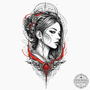 Tattoo sketch cyberpunk tattoo, tattoo line a... - эскиз тату (№1756613132_0, 31.08.2025 04:05) — tattoo-photo.ru