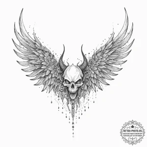 Tattoo sketch крылья демона, ink illustration... - эскиз тату (№1756613528_0, 31.08.2025 04:12) — tattoo-photo.ru