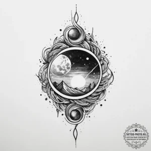 Tattoo sketch universe, artistic tattoo sketc... - эскиз тату (№1756614936_0, 31.08.2025 04:35) — tattoo-photo.ru