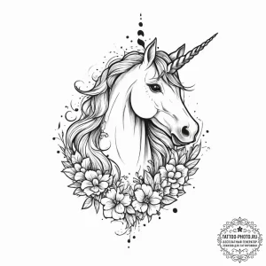 Tattoo sketch unicorn tattoo, concept art for... - эскиз тату (№1756618325_0, 31.08.2025 05:32) — tattoo-photo.ru