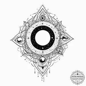 Tattoo sketch cosmic knowledge, concept art f... - эскиз тату (№1756620114_0, 31.08.2025 06:01) — tattoo-photo.ru