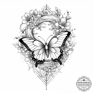 Tattoo sketch geometric butterfly, concept ar... - эскиз тату (№1756621108_0, 31.08.2025 06:18) — tattoo-photo.ru