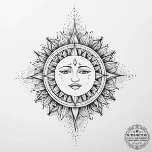 Tattoo sketch belobog, the light god, with a... - эскиз тату (№1756622500_0, 31.08.2025 06:41) — tattoo-photo.ru