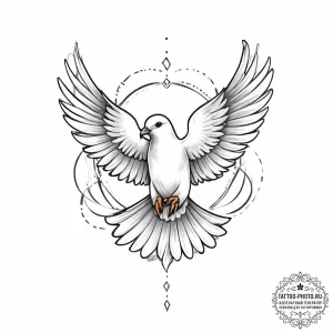Tattoo sketch holy spirit dove - эскиз тату (№1756623092_0, 31.08.2025 06:51) — tattoo-photo.ru