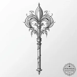 Tattoo sketch scepter, tattoo drawing outline... - эскиз тату (№1756623295_0, 31.08.2025 06:54) — tattoo-photo.ru