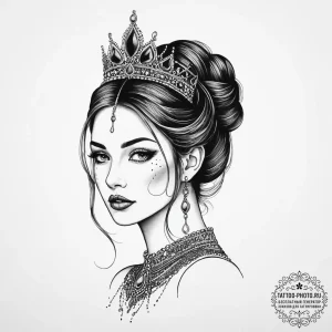 Tattoo sketch princess tattoo, artistic tatto... - эскиз тату (№1756623689_0, 31.08.2025 07:01) — tattoo-photo.ru