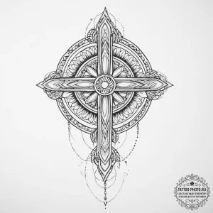Tattoo sketch cross on a tombstone, tattoo li... - эскиз тату (№1756624296_0, 31.08.2025 07:11) — tattoo-photo.ru