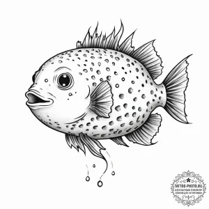 Tattoo sketch pufferfish, tattoo drawing outl... - эскиз тату (№1756624695_0, 31.08.2025 07:18) — tattoo-photo.ru