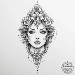 Tattoo sketch череп с бантом - эскиз тату (№1756626280_0, 31.08.2025 07:44) — tattoo-photo.ru