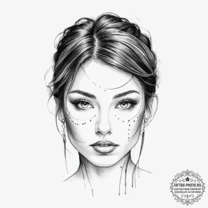 Tattoo sketch face - эскиз тату (№1756627283_0, 31.08.2025 08:01) — tattoo-photo.ru
