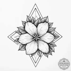 Tattoo sketch star jasmine, tattoo line art,... - эскиз тату (№1756628488_0, 31.08.2025 08:21) — tattoo-photo.ru