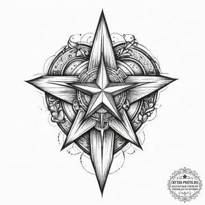 Tattoo sketch ladinets (star of lada) with a... - эскиз тату (№1756629090_0, 31.08.2025 08:31) — tattoo-photo.ru