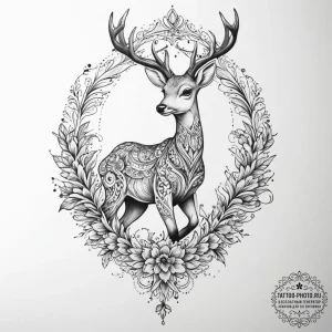 Tattoo sketch graceful fawn tattoo, tattoo dr... - эскиз тату (№1756632288_0, 31.08.2025 09:24) — tattoo-photo.ru