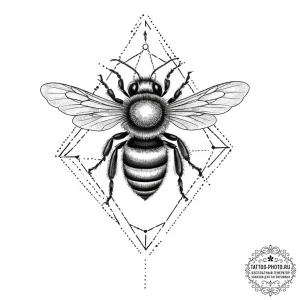 Tattoo sketch honey bee, ink illustration for... - эскиз тату (№1756634703_0, 31.08.2025 10:05) — tattoo-photo.ru