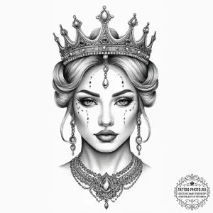 Tattoo sketch queen tattoo, tattoo sketch des... - эскиз тату (№1756635098_0, 31.08.2025 10:11) — tattoo-photo.ru