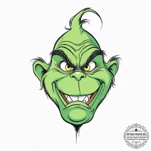Tattoo sketch the grinch with a hand, concept... - эскиз тату (№1756637903_0, 31.08.2025 10:58) — tattoo-photo.ru