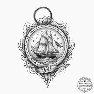 Tattoo sketch keychain with a quote, tattoo s... - эскиз тату (№1756639303_0, 31.08.2025 11:21) — tattoo-photo.ru