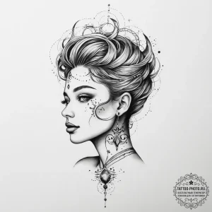 Tattoo sketch cosmic person, concept art for... - эскиз тату (№1756640700_0, 31.08.2025 11:45) — tattoo-photo.ru