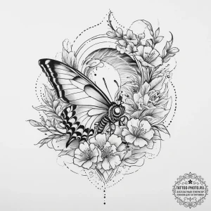 Tattoo sketch swallowtail butterfly, tattoo d... - эскиз тату (№1756640904_0, 31.08.2025 11:48) — tattoo-photo.ru