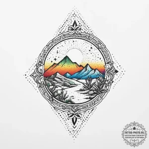 Tattoo sketch desert, tattoo drawing outline,... - эскиз тату (№1756641504_0, 31.08.2025 11:58) — tattoo-photo.ru