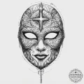 Tattoo sketch mask, ink illustration for tatt... - эскиз тату (№1756644356_0, 31.08.2025 12:45) — tattoo-photo.ru