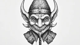 Tattoo sketch troll with a club, ink illustra... - эскиз тату (№1756645554_0, 31.08.2025 13:05) — tattoo-photo.ru