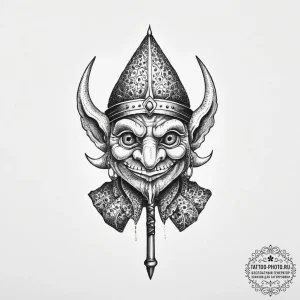 Tattoo sketch troll with a club, ink illustra... - эскиз тату (№1756645554_0, 31.08.2025 13:05) — tattoo-photo.ru