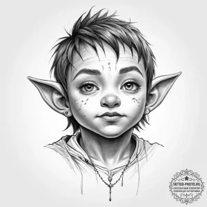 Tattoo sketch halfling - эскиз тату (№1756649953_0, 31.08.2025 14:19) — tattoo-photo.ru