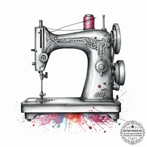 Tattoo sketch sewing a sewing machine, tattoo... - эскиз тату (№1756650357_0, 31.08.2025 14:25) — tattoo-photo.ru