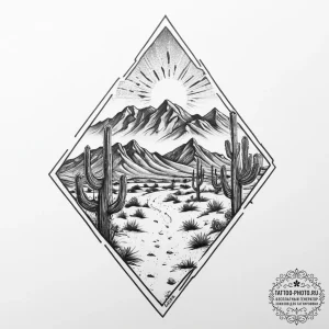 Tattoo sketch desert, tattoo sketch design, b... - эскиз тату (№1756650751_0, 31.08.2025 14:32) — tattoo-photo.ru