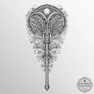 Tattoo sketch lacrosse stick with a ball, tat... - эскиз тату (№1756650946_0, 31.08.2025 14:35) — tattoo-photo.ru